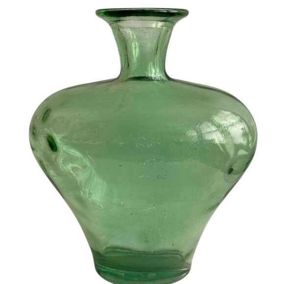 Heavy Spanish Green Glass Vase decorative glass decanter bottle - Picture 1 of 2